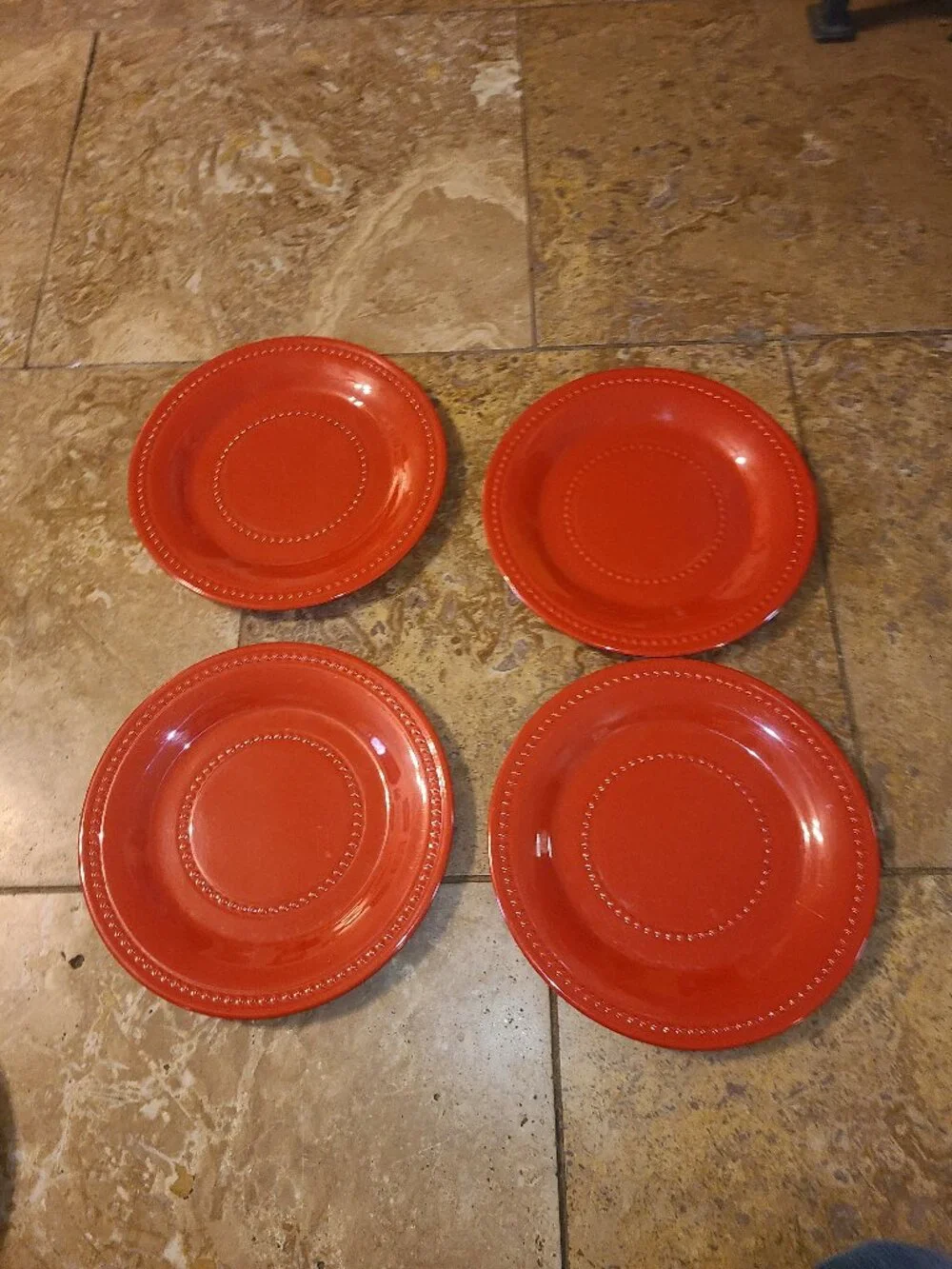 Melamine Plates Set Of 4 Red Dinner Plates 10 3/8